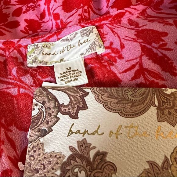 NWT Band of the Free Top Shirt Oversized Pink Red Size XS - Picture 8 of 8